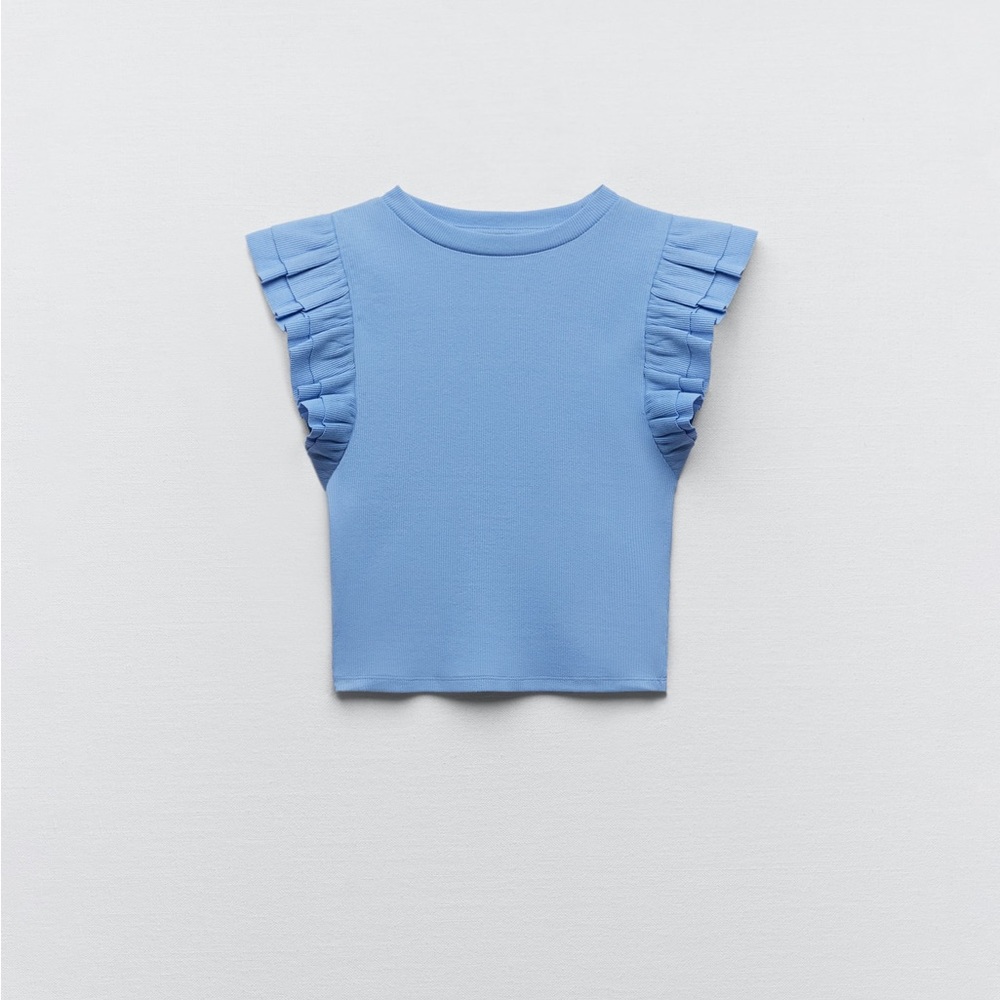Zara Ruffle Sleeve Top